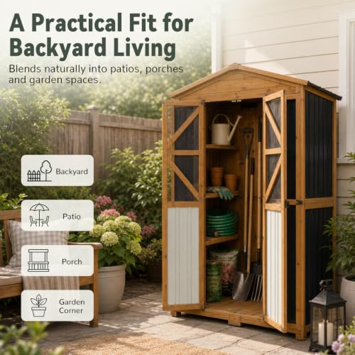 Outdoor Storage Cabinet (Black / 49" x 22" x 72")