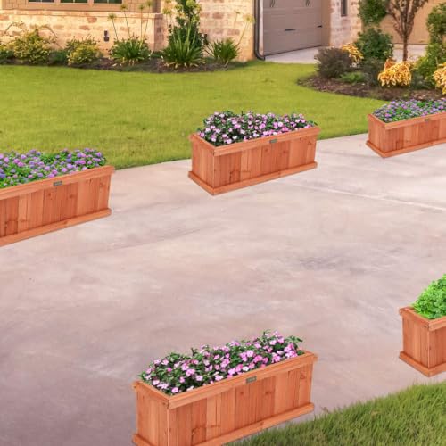Raised Garden Bed Set of 2 (Cedar Brown / 28"x10"x10")