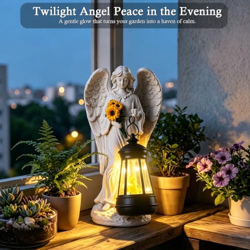 Sympathy Gifts for Loss of Loved One Angel Figurines with Sunflowers