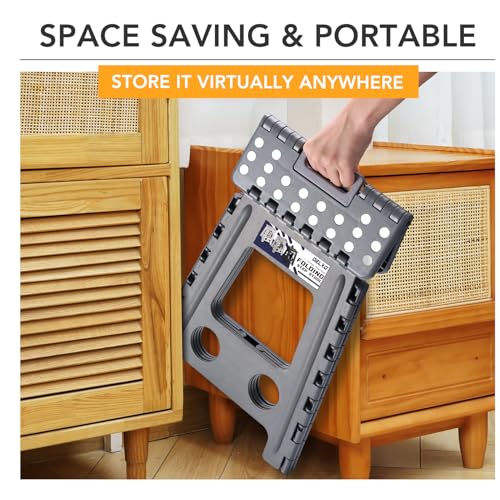 16 Inch Folding Step Stool (Dark Grey / 16 Inch)
