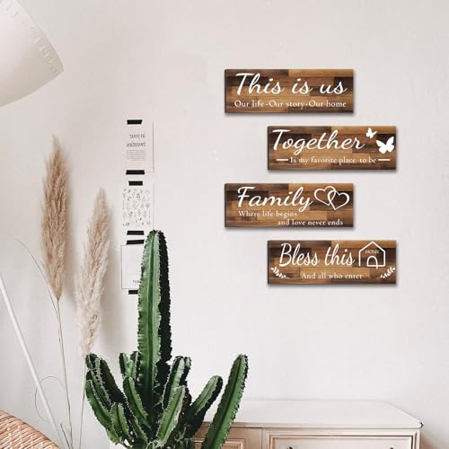 4 Pieces Home Wall Signs (4 Count)