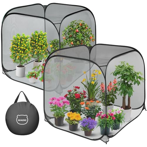 2Pc Pop Up Mesh Plant Cover (Black / 2 pieces)