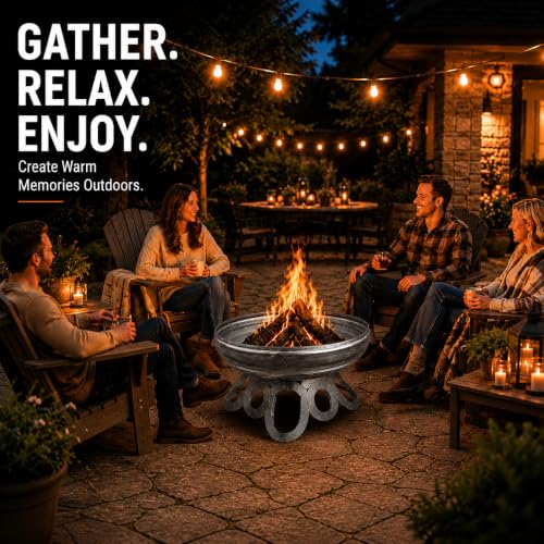 Liberty 48” Wood Burning Fire Pit Carbon Steel with Circular (Circular Base / 48" Diameter)
