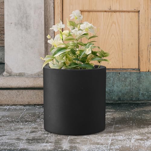 Black Concrete Planter 15.8" Tall All (Black / 15.7" Dia)