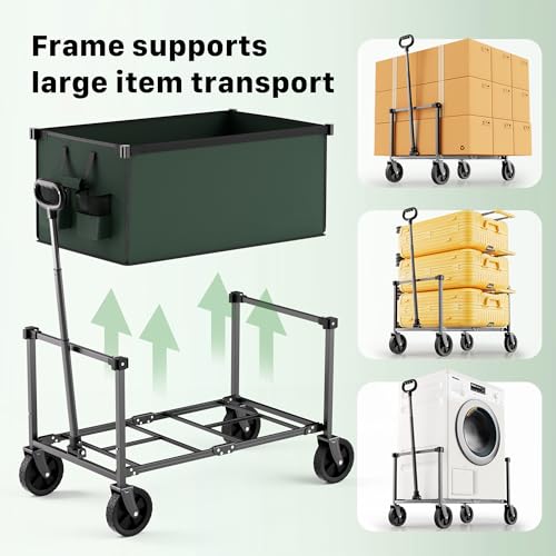 29.3" Collapsible Wagon Cart (Army Green / 150L)