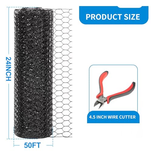 1 2 Inch Black Wire Mesh Roll (20 Gauge-1/2 Inch-24'' x 50')