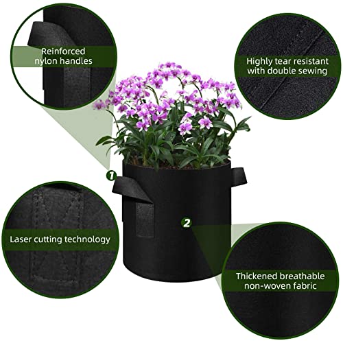 12 Pack 10 Gallon Plant Grow Bags (12 Count)