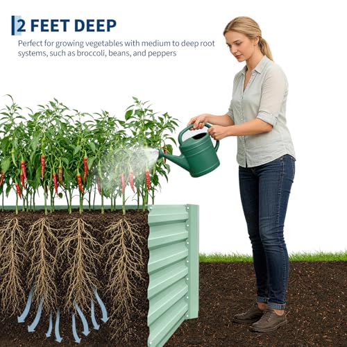 6x3x2ft Galvanized Raised Garden Bed Outdoor (Green-rect. / 6x3x2ft)
