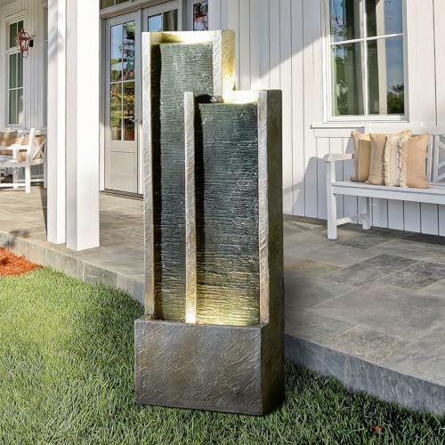 Indoor Water Fountain 35.4 (Black & Grey / 35.4 inch)