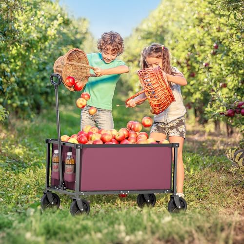 29.3" Collapsible Wagon Cart (Winered / 150L)