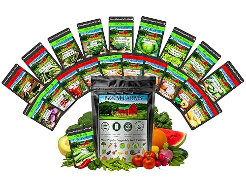 20 Vegetable Seeds Variety Pack 10 (20 Seed Packets: Garden Essentials)