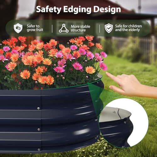 Raised Garden Bed Kit (Navy Blue / 8×2×1 ft)