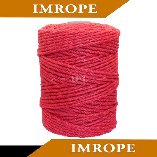 4mm x 100 Feet Red Jute Rope (Red / 4mm x 100 Ft)