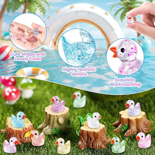 100pcs Mini Glitter Ducks Colorful (100Pcs-Glitter Ducks)