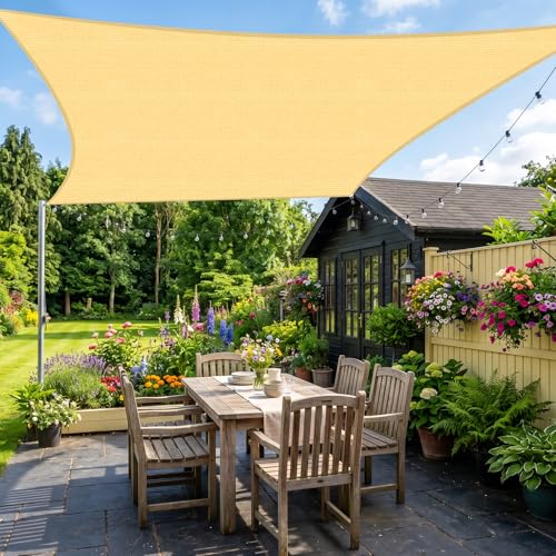 18'X23' Sun Shade Sail Sand Curved Square Customizable (Sand / 18'X23' custom)