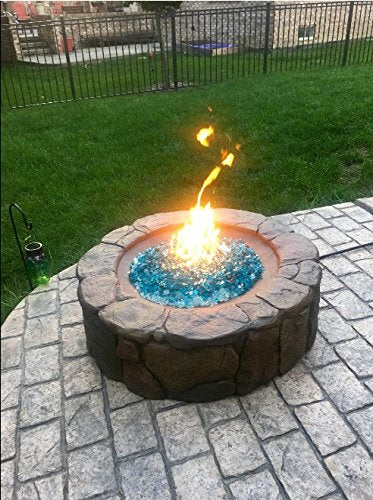 1 2 inch Reflective Fire Glass for Fireplace Fire Pit and Landscaping 10 lb High Luster Caribbean Blue (1/2 inch / Caribbean Blue)