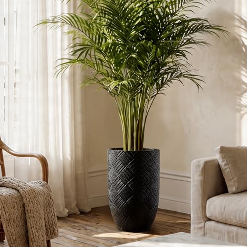 17.7" Tall Planter for Indoor Plants (Black / 17.7 Inch)