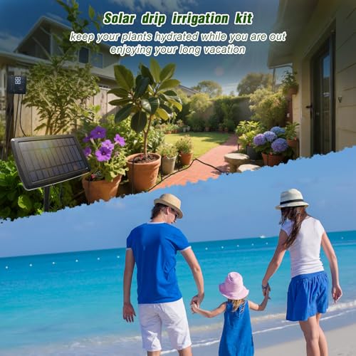 Solar Drip Irrigation System for Garden (Otd-10 pots-33FT / Red)