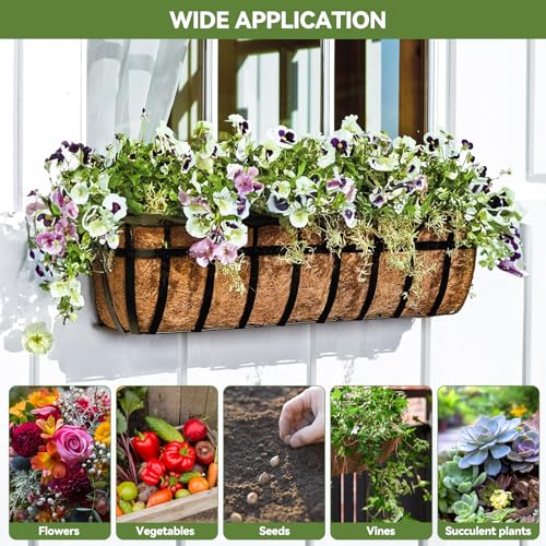 2Pcs Trough Coco Liner 24" Coco Coir Liners for Planters (24inch -2PCS)