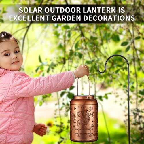 Rooster Solar Lanterns Outdoor Waterproof Garden Decor Gifts for Women