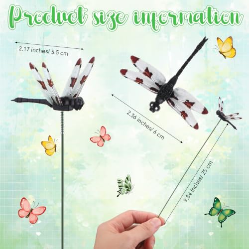 100 Pcs 2.36" 3D Dragonfly Garden Stakes (2.36 Inches)