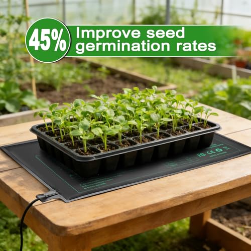 Seedling Heat Mat with Thermostat Combo Set (Suits -1 Pack / Black)