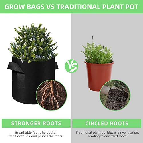 90 Pack 10 Gallon Garden Plant Aeration Fabric Pots with Handles Non (10 Gallons)