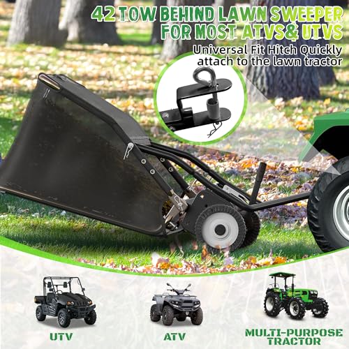 42" Lawn Sweeper Tow Behind (42 inch / Black)