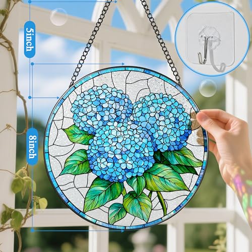 Stained Glass Window Hanging (Hydrangea)