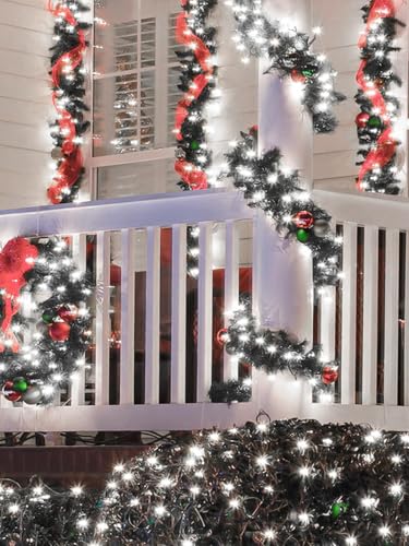 Solar Christmas Lights Outdoor 2 Pack 66FT 200 LED String Lights Cool White (Cool White / 2 pack)