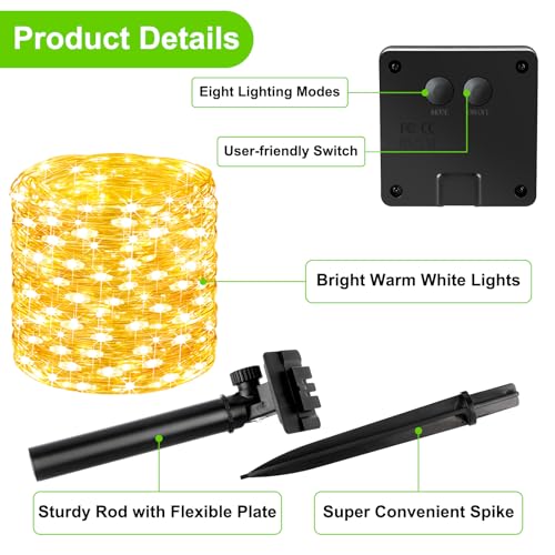 Solar String Lights (Warm White / 40FT- 1Pack)