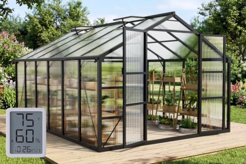10x12 FT Greenhouse with Hygrometer (10x12 FT with thermometers)