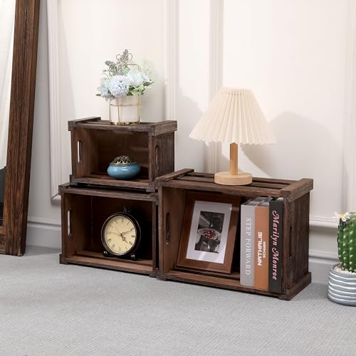 Set of 3 Nesting Wooden Crates (3 Count)