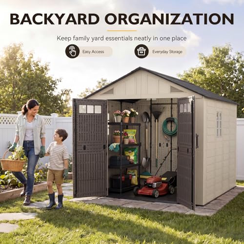 8x10 Ft Outdoor Storage Shed with Floor (8x10)