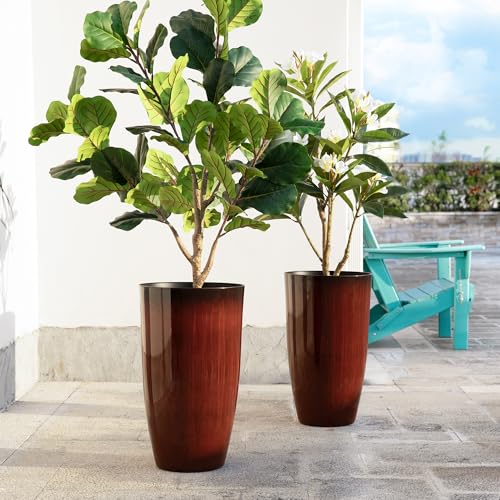 23.5" H Oversized Tall Planter (23.5" H / Gradient Red)