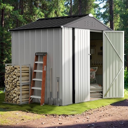 6x4 FT Outdoor Storage Shed (White / 6x4 FT)