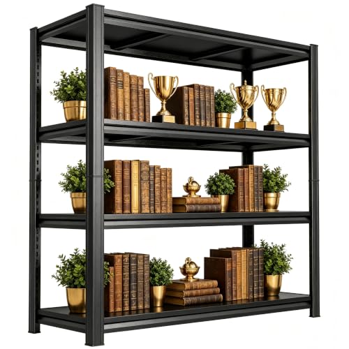 Book Shelf Metal Book Shelf (4-Tier 54''Hx45''Wx16''D)
