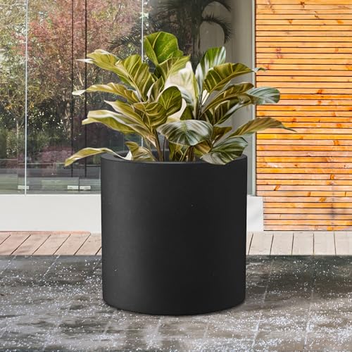 Black Concrete Planter 15.8" Tall All (Black / 15.7" Dia)