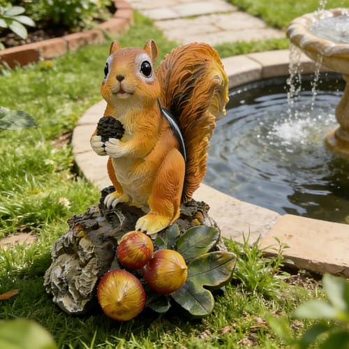 Squirrel Garden Statue Resin Outdoor Sculpture for Yard Patio Lawn Decor (Squirrel)