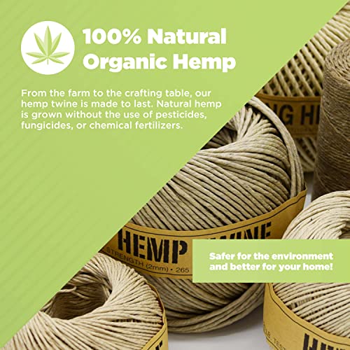 Natural Hemp Twine (Natural / 280lb, 5.0mm x 120 ft)