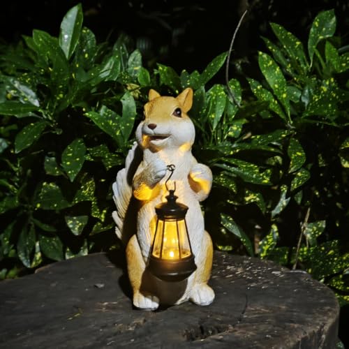 Resin Squirrel Statue IP65 Waterproof Lawn Garden Outdoor Decor (Squirrel Statue)