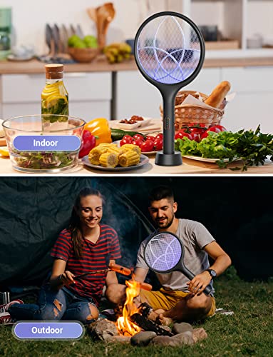 Electric Fly Swatter 4000V Bug Zapper Racket Dual Mode