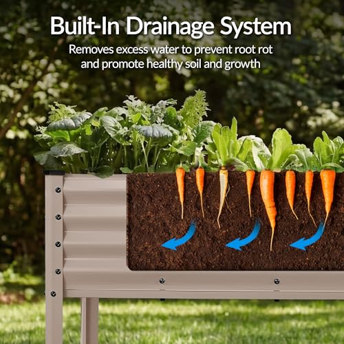 72x24x30in Non Toxic Galvanized Raised Garden Bed (72x24x30in / Taupe)