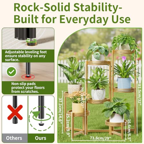 7 Tiered Metal Corner Plant Stand Indoor Outdoor (GoldWave / 7-tiers)