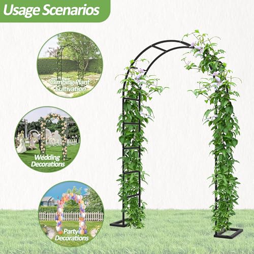 Arch Trellis for Climbing Plants Outdoor (94.5"(H)*55"(L)*7.7"(W))