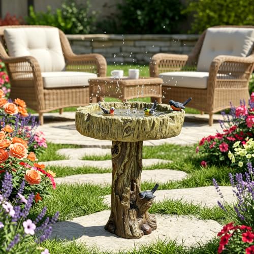 Bird Baths for Outdoor (Woodland with bird)