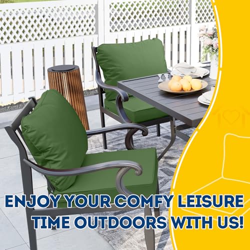 Outdoor Chair Cushions (Dark Moss Green / 21"x21"x3" / 21"x17")