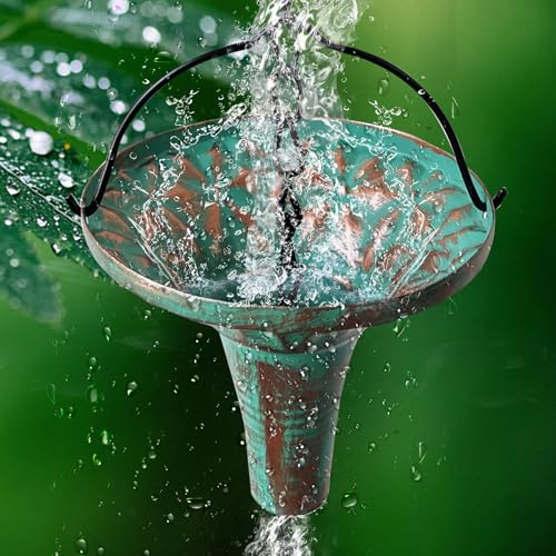 Patina Rain Chain for Gutters (Patina Funnel)