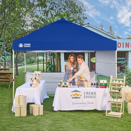10x10 Pop up Canopy Tent with 2 Half Sidewalls (Navy Blue)