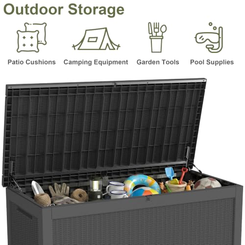 325 Gallon Outdoor Storage Box Waterproof (Black / 325 Gallon)